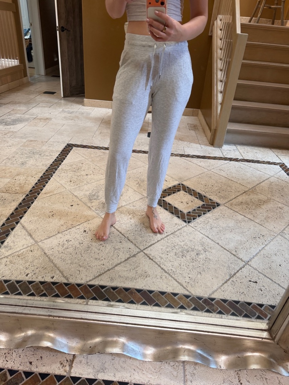 Light Gray Knit Drawstring Joggers Lululemon size 6